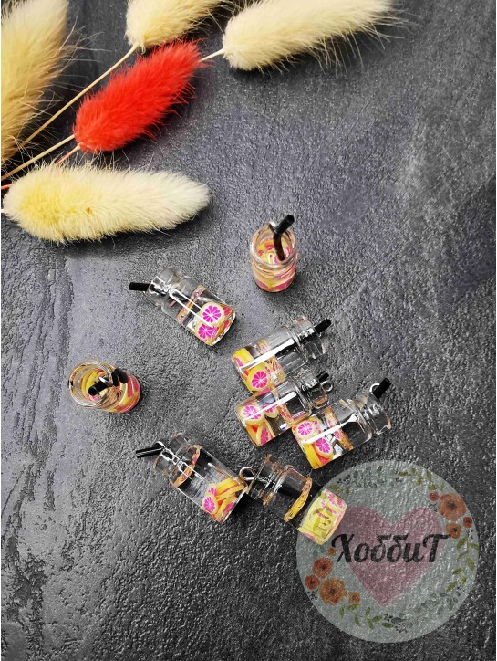 Подвеска "Коктейль Грейпфрут" 1*2,5см